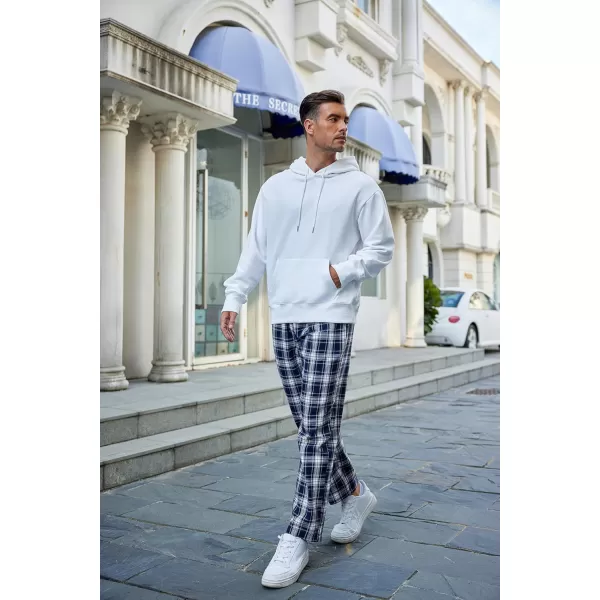 COOFANDY Men's Plaid Casual Pants Soft Cotton Pajama Pants Drawstring Checkered Lounge Sweatpant with Pockets