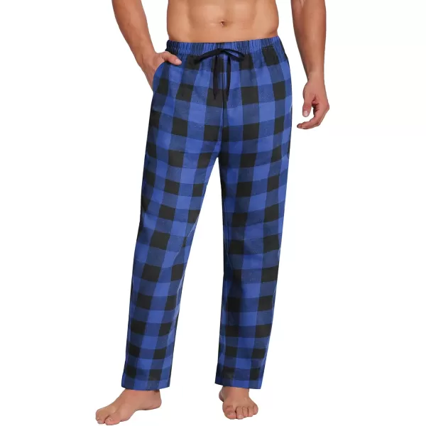 COOFANDY Men's Plaid Casual Pants Soft Cotton Pajama Pants Drawstring Checkered Lounge Sweatpant with Pockets