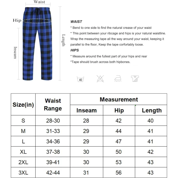 COOFANDY Men's Plaid Casual Pants Soft Cotton Pajama Pants Drawstring Checkered Lounge Sweatpant with Pockets