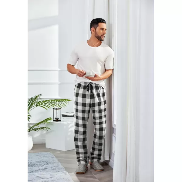 COOFANDY Men's Plaid Casual Pants Soft Cotton Pajama Pants Drawstring Checkered Lounge Sweatpant with Pockets