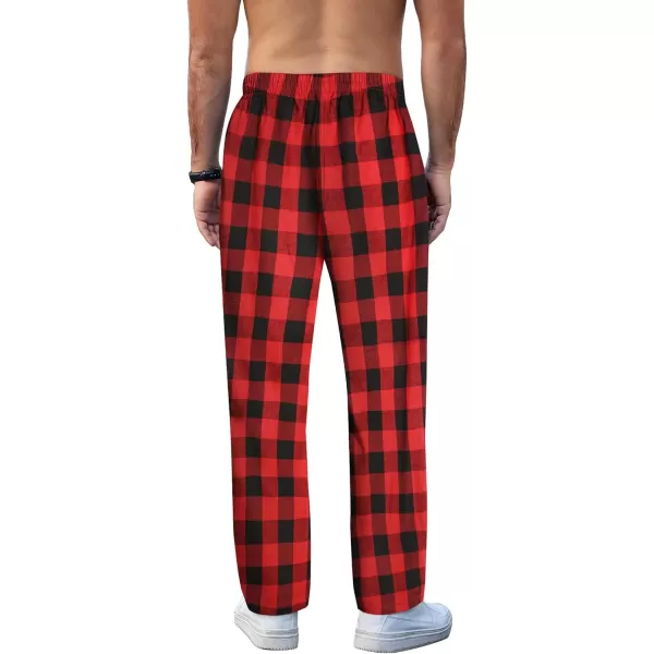 COOFANDY Men's Plaid Casual Pants Soft Cotton Pajama Pants Drawstring Checkered Lounge Sweatpant with Pockets