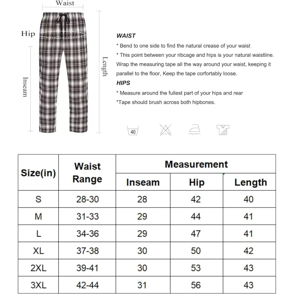 COOFANDY Men's Plaid Casual Pants Soft Cotton Pajama Pants Drawstring Checkered Lounge Sweatpant with Pockets