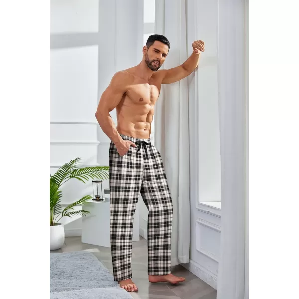 COOFANDY Men's Plaid Casual Pants Soft Cotton Pajama Pants Drawstring Checkered Lounge Sweatpant with Pockets
