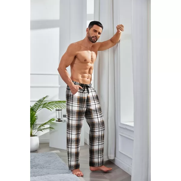 COOFANDY Men's Plaid Casual Pants Soft Cotton Pajama Pants Drawstring Checkered Lounge Sweatpant with Pockets)