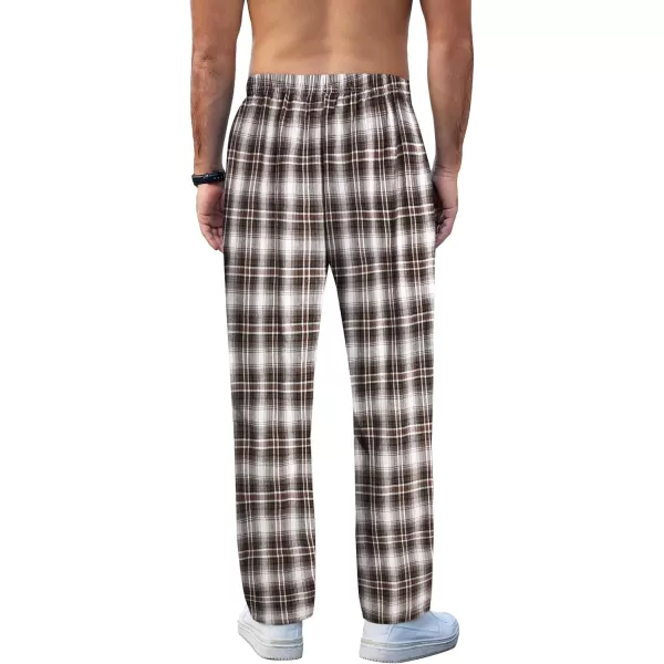 COOFANDY Men's Plaid Casual Pants Soft Cotton Pajama Pants Drawstring Checkered Lounge Sweatpant with Pockets