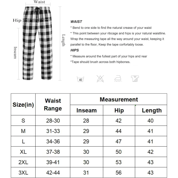 COOFANDY Men's Plaid Casual Pants Soft Cotton Pajama Pants Drawstring Checkered Lounge Sweatpant with Pockets