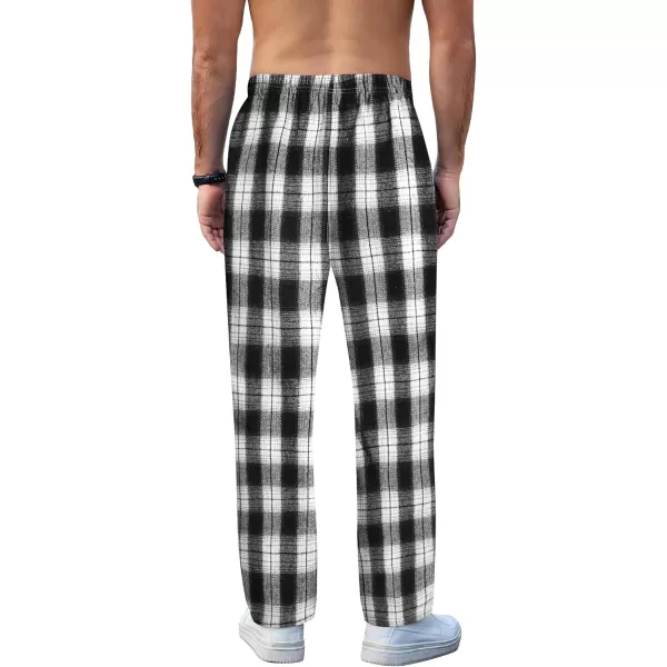 COOFANDY Men's Plaid Casual Pants Soft Cotton Pajama Pants Drawstring Checkered Lounge Sweatpant with Pockets)