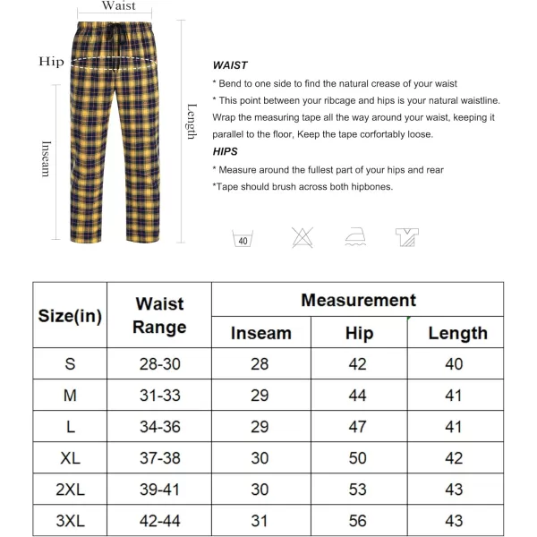 COOFANDY Men's Plaid Casual Pants Soft Cotton Pajama Pants Drawstring Checkered Lounge Sweatpant with Pockets