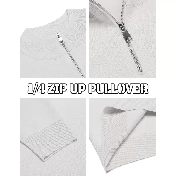 COOFANDY Mens Quarter Zip Pullover Slim Fit Lightweight Knit Pullover Sweaters Casual Polo Sweater