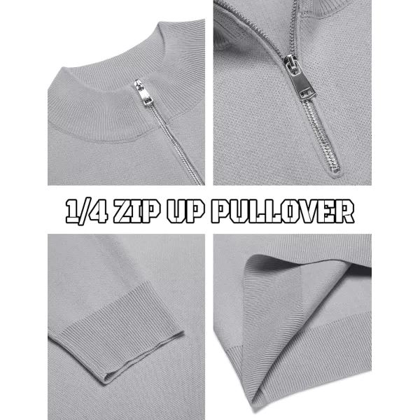 COOFANDY Mens Quarter Zip Pullover Slim Fit Lightweight Knit Pullover Sweaters Casual Polo Sweater