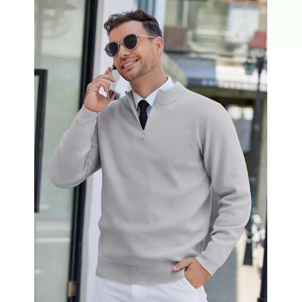 COOFANDY Mens Quarter Zip Pullover Slim Fit Lightweight Knit Pullover Sweaters Casual Polo Sweater