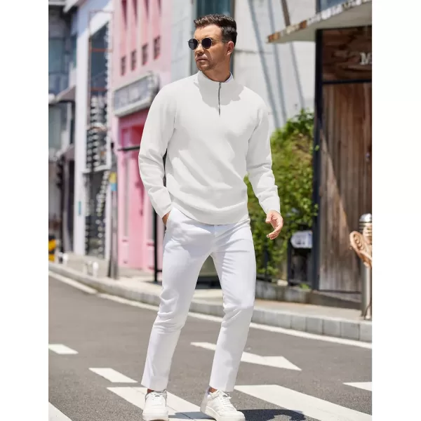 COOFANDY Mens Quarter Zip Pullover Slim Fit Lightweight Knit Pullover Sweaters Casual Polo Sweater