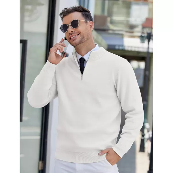 COOFANDY Mens Quarter Zip Pullover Slim Fit Lightweight Knit Pullover Sweaters Casual Polo Sweater