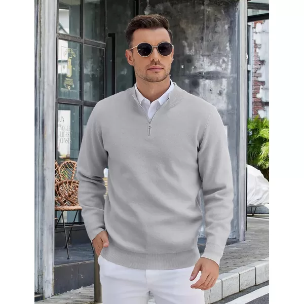 COOFANDY Mens Quarter Zip Pullover Slim Fit Lightweight Knit Pullover Sweaters Casual Polo Sweater