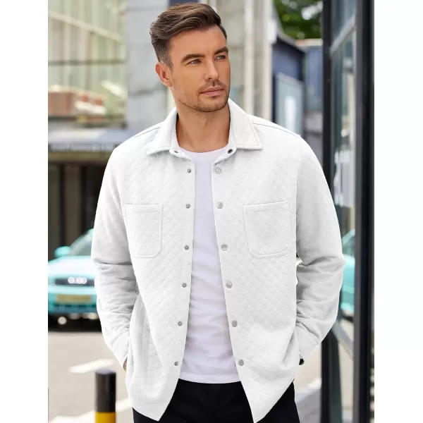 COOFANDY Mens Shacket Long Sleeve Shirt Jacket with Pockets Lightweight Quilted Overshirt
