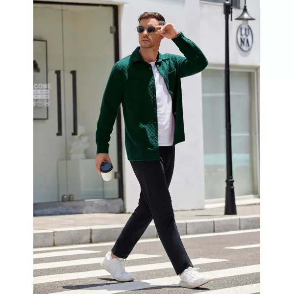 COOFANDY Mens Shacket Long Sleeve Shirt Jacket with Pockets Lightweight Quilted Overshirt