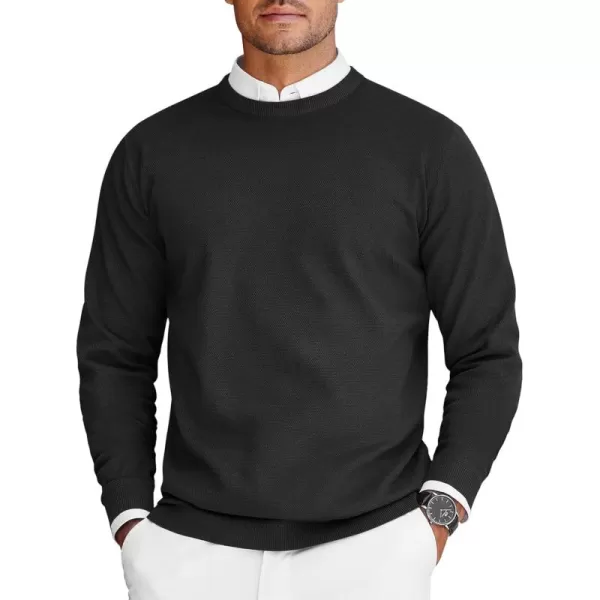 COOFANDY Mens Crew Neck Sweaters Long Sleeve Lightweight Knit Dress Pullover Sweaters
