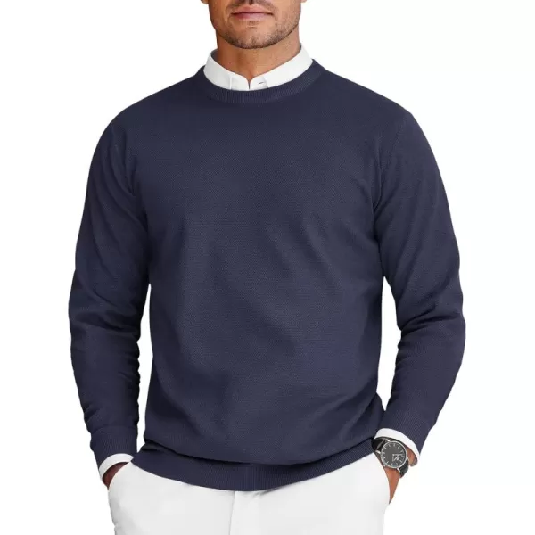 COOFANDY Mens Crew Neck Sweaters Long Sleeve Lightweight Knit Dress Pullover Sweaters