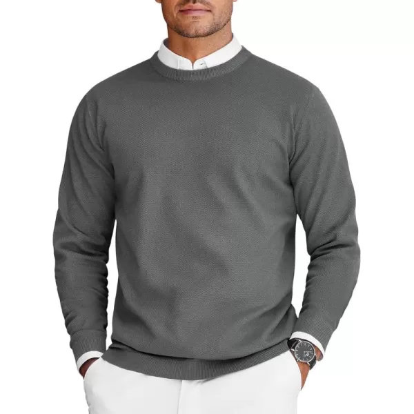COOFANDY Mens Crew Neck Sweaters Long Sleeve Lightweight Knit Dress Pullover Sweaters