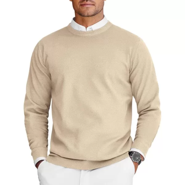 COOFANDY Mens Crew Neck Sweaters Long Sleeve Lightweight Knit Dress Pullover Sweaters