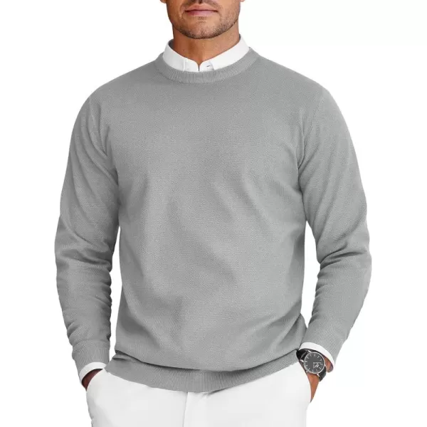 COOFANDY Mens Crew Neck Sweaters Long Sleeve Lightweight Knit Dress Pullover Sweaters