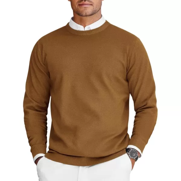 COOFANDY Mens Crew Neck Sweaters Long Sleeve Lightweight Knit Dress Pullover Sweaters