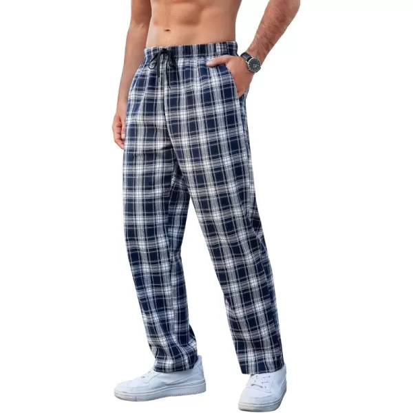 COOFANDY Men's Plaid Casual Pants Soft Cotton Pajama Pants Drawstring Checkered Lounge Sweatpant with Pockets