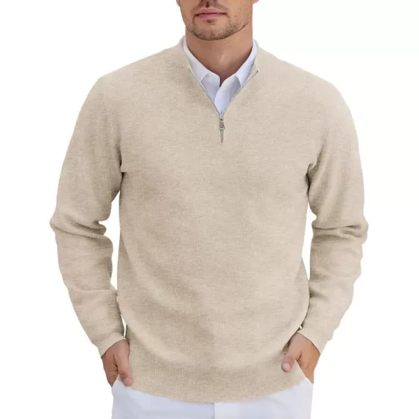 COOFANDY Mens Quarter Zip Pullover Slim Fit Lightweight Knit Pullover Sweaters Casual Polo Sweater