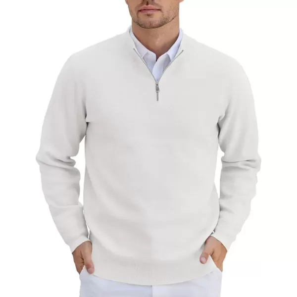 COOFANDY Mens Quarter Zip Pullover Slim Fit Lightweight Knit Pullover Sweaters Casual Polo Sweater
