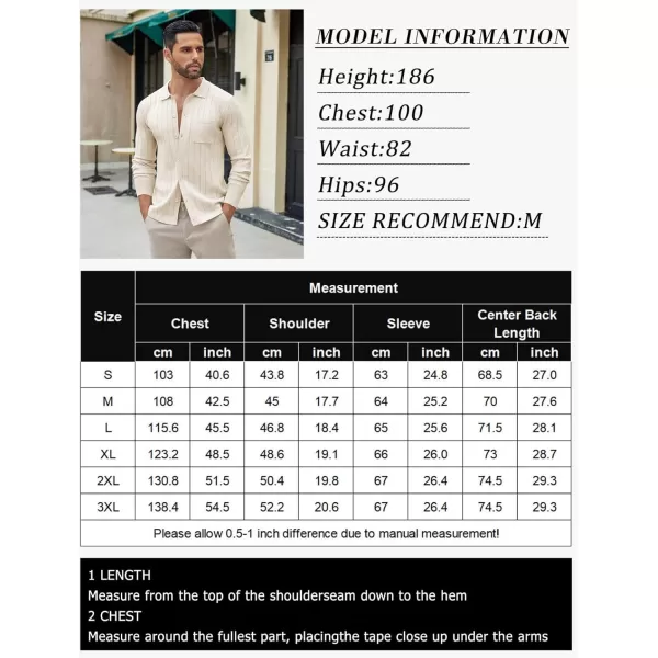 COOFANDY Men's Casual Knit Polo Shirts Long Sleeve Button Down Sweater Polo Ribbed Cardigan Sweater with Pocket