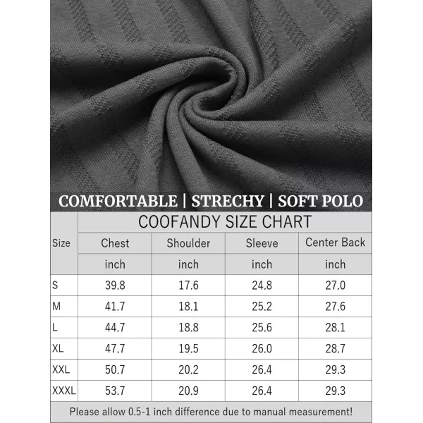 COOFANDY Men's Knit Polo Shirt Casual Long Sleeve Polo Sweater Dress Collar Polo Classic Golf Shirts