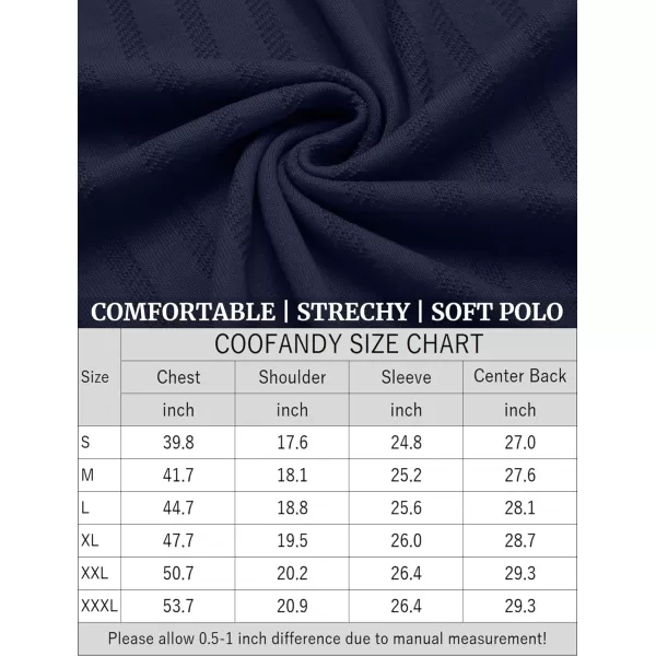 COOFANDY Men's Knit Polo Shirt Casual Long Sleeve Polo Sweater Dress Collar Polo Classic Golf Shirts