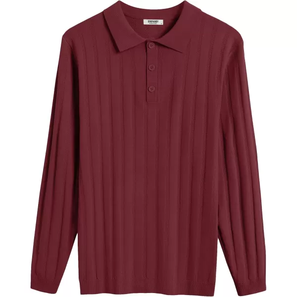 COOFANDY Men's Knit Polo Shirt Casual Long Sleeve Polo Sweater Dress Collar Polo Classic Golf Shirts