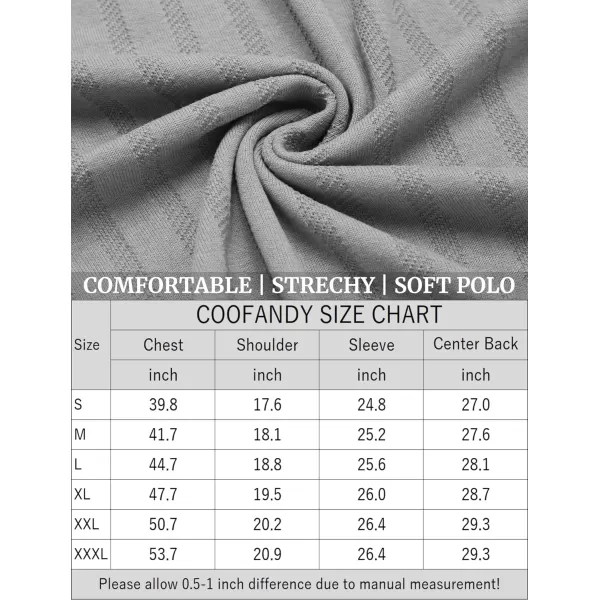 COOFANDY Men's Knit Polo Shirt Casual Long Sleeve Polo Sweater Dress Collar Polo Classic Golf Shirts