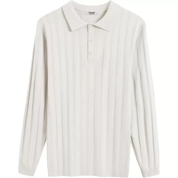 COOFANDY Men's Knit Polo Shirt Casual Long Sleeve Polo Sweater Dress Collar Polo Classic Golf Shirts