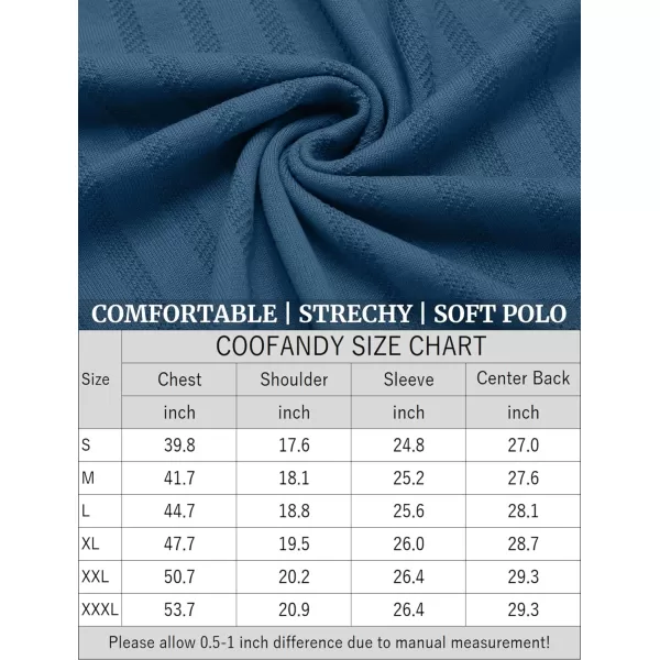 COOFANDY Men's Knit Polo Shirt Casual Long Sleeve Polo Sweater Dress Collar Polo Classic Golf Shirts