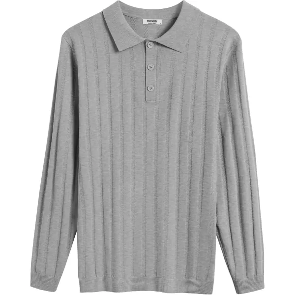 COOFANDY Men's Knit Polo Shirt Casual Long Sleeve Polo Sweater Dress Collar Polo Classic Golf Shirts