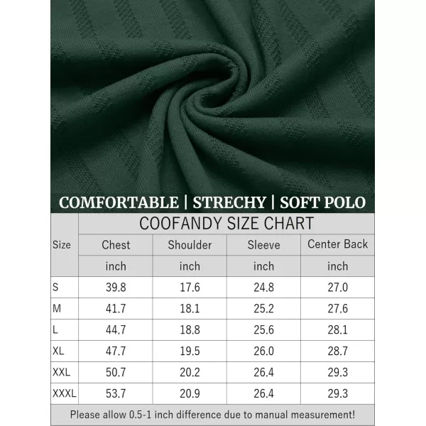 COOFANDY Men's Knit Polo Shirt Casual Long Sleeve Polo Sweater Dress Collar Polo Classic Golf Shirts