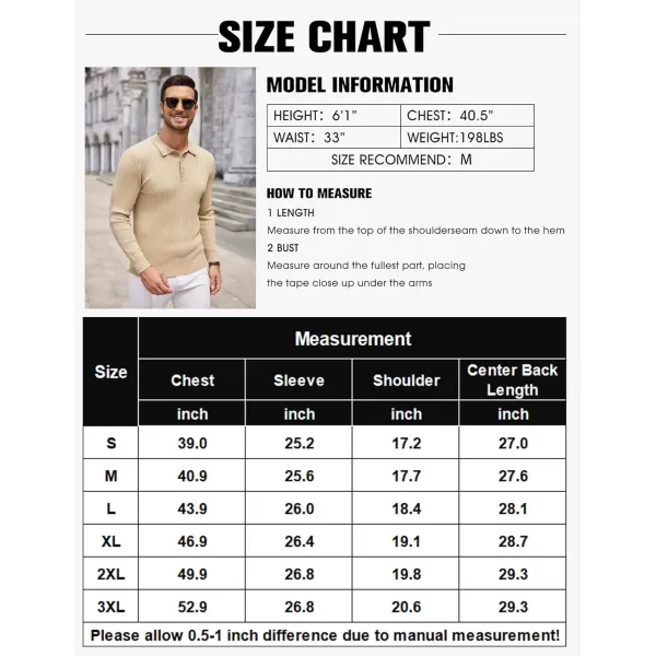 COOFANDY Men's Knit Polo Shirts Long Sleeve Casual Button Down Ribbed Polo Shirt Fashion Golf Shirts