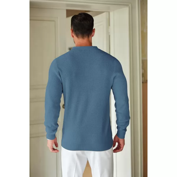 COOFANDY Mens Knit Polo Shirts Long Sleeve Sweater Casual Polo Shirts Lightweight Collared T Shirts