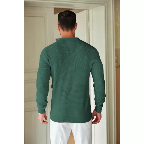 COOFANDY Mens Knit Polo Shirts Long Sleeve Sweater Casual Polo Shirts Lightweight Collared T Shirts