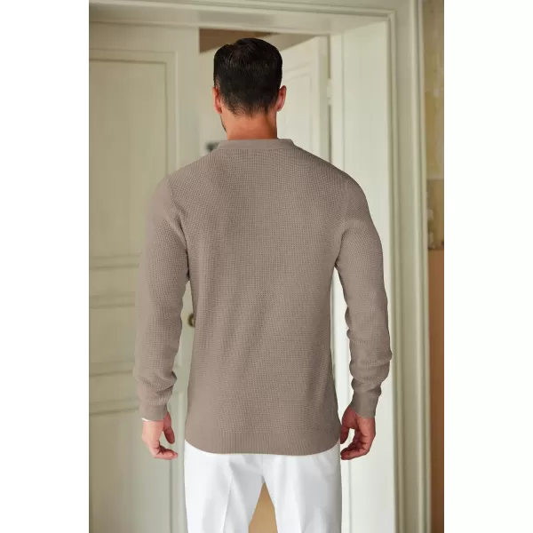 COOFANDY Mens Knit Polo Shirts Long Sleeve Sweater Casual Polo Shirts Lightweight Collared T Shirts