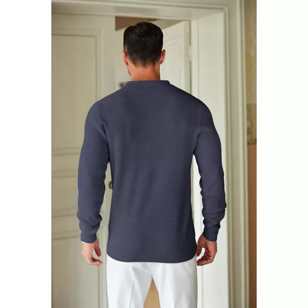 COOFANDY Mens Knit Polo Shirts Long Sleeve Sweater Casual Polo Shirts Lightweight Collared T Shirts
