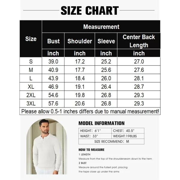 COOFANDY Mens Knit Polo Shirts Long Sleeve Sweater Casual Polo Shirts Lightweight Collared T Shirts