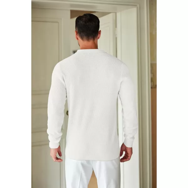 COOFANDY Mens Knit Polo Shirts Long Sleeve Sweater Casual Polo Shirts Lightweight Collared T Shirts