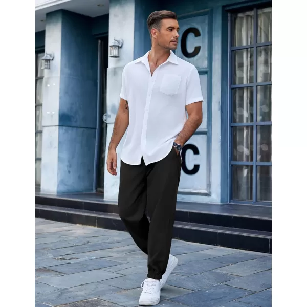 COOFANDY Men's Casual Jogger Pants Cotton Lightweight Elastic Waist Drawstring Chinos Hiking Travel Pants