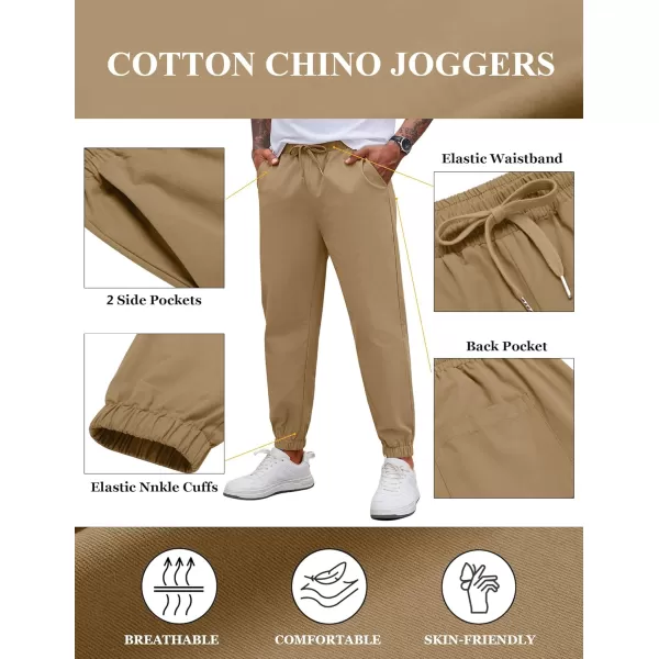 COOFANDY Men's Casual Jogger Pants Cotton Lightweight Elastic Waist Drawstring Chinos Hiking Travel Pants