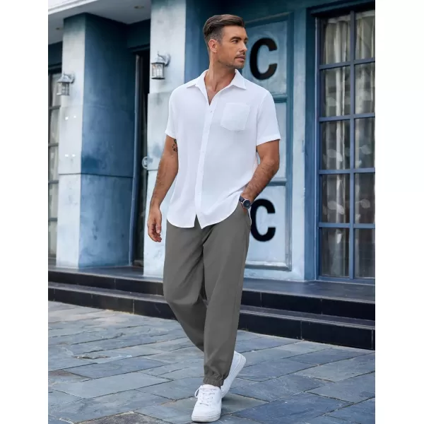 COOFANDY Men's Casual Jogger Pants Cotton Lightweight Elastic Waist Drawstring Chinos Hiking Travel Pants
