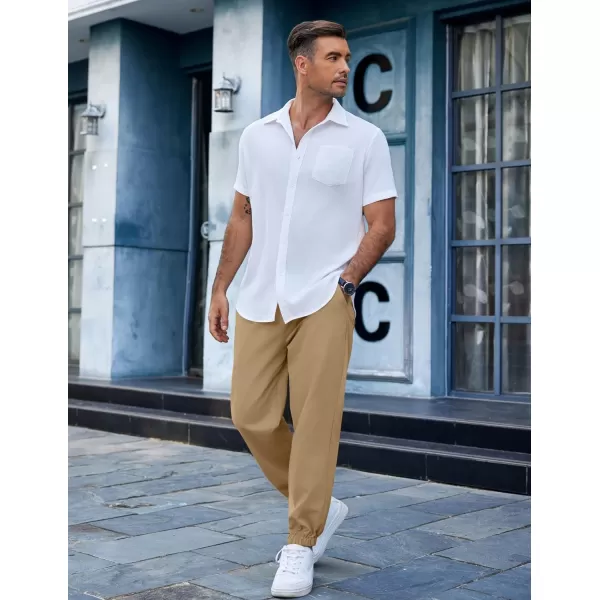 COOFANDY Men's Casual Jogger Pants Cotton Lightweight Elastic Waist Drawstring Chinos Hiking Travel Pants