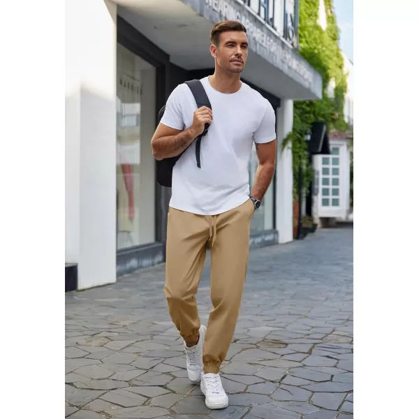 COOFANDY Men's Casual Jogger Pants Cotton Lightweight Elastic Waist Drawstring Chinos Hiking Travel Pants